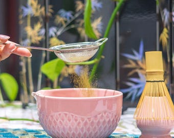 Juego de té matcha, cuenco de cerámica, batidor de bambú, regalo para amantes del té