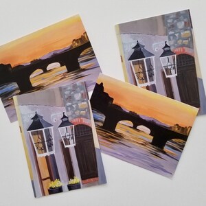 5 x 7 Greeting cards, birthday cards, Italy stationery, thank you cards, notecards, sunset art, living in Italy image 1