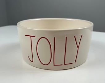 Bol de cerámica blanco y rojo de Rae Dunn de 15 cm (6 pulgadas)