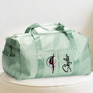 Personalized Gymnastics Duffle Bag, Custom Name Sports Bag, Rhythmic Gymnastics Gift, Dance Travel Bag, Women Athletic Bag, Gymnast Mom Gift