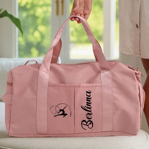 Custom Gymnastics Bag, Personalized Sports Bag, Rhythmic Gymnastic Duffle Bag, Travel Bag, Women Athletic Bag, Gift for Mom, Custom Name Bag