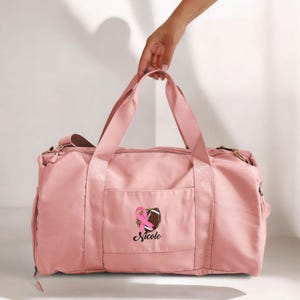 Custom Breast Cancer Awareness Football Duffle Bag, Personalized Gym Bag, Sports Travel Bag, Custom Name Football Gift, Game Day Duffle Bag