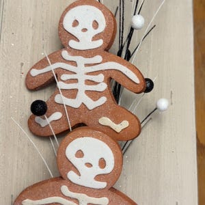 Halloween skeleton picks for Floral Arrangement or wreaths. Halloween spray long stem. Cookie spray. picks and sprays for swags Fall decor