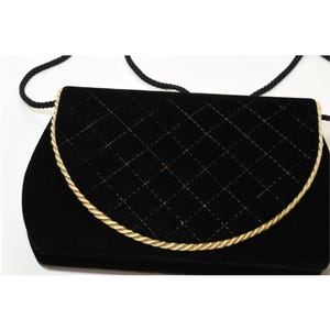 Velvet Gold Stitched Vintage Courtenay Purse