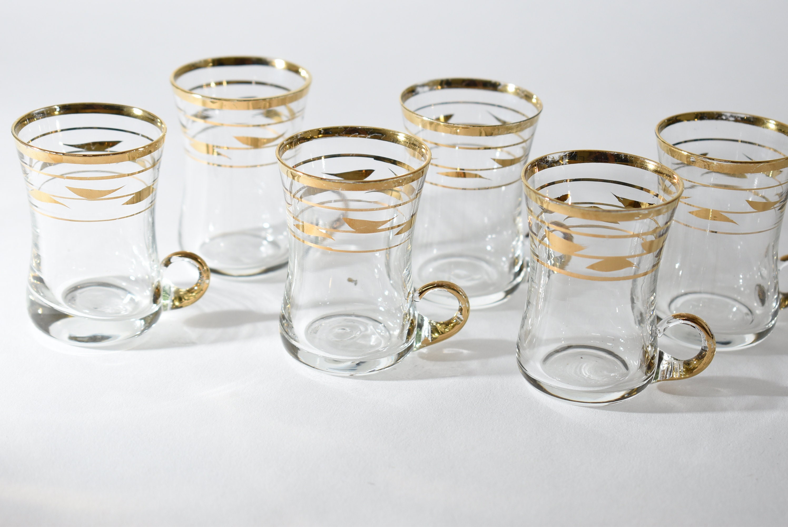 6 Mini Hot Toddy Glasses, Vintage Glassware Barware, Retro Glasses,  Aperitif Glasses, Vintage Shot Glasses, Before Dinner Drinks Gold