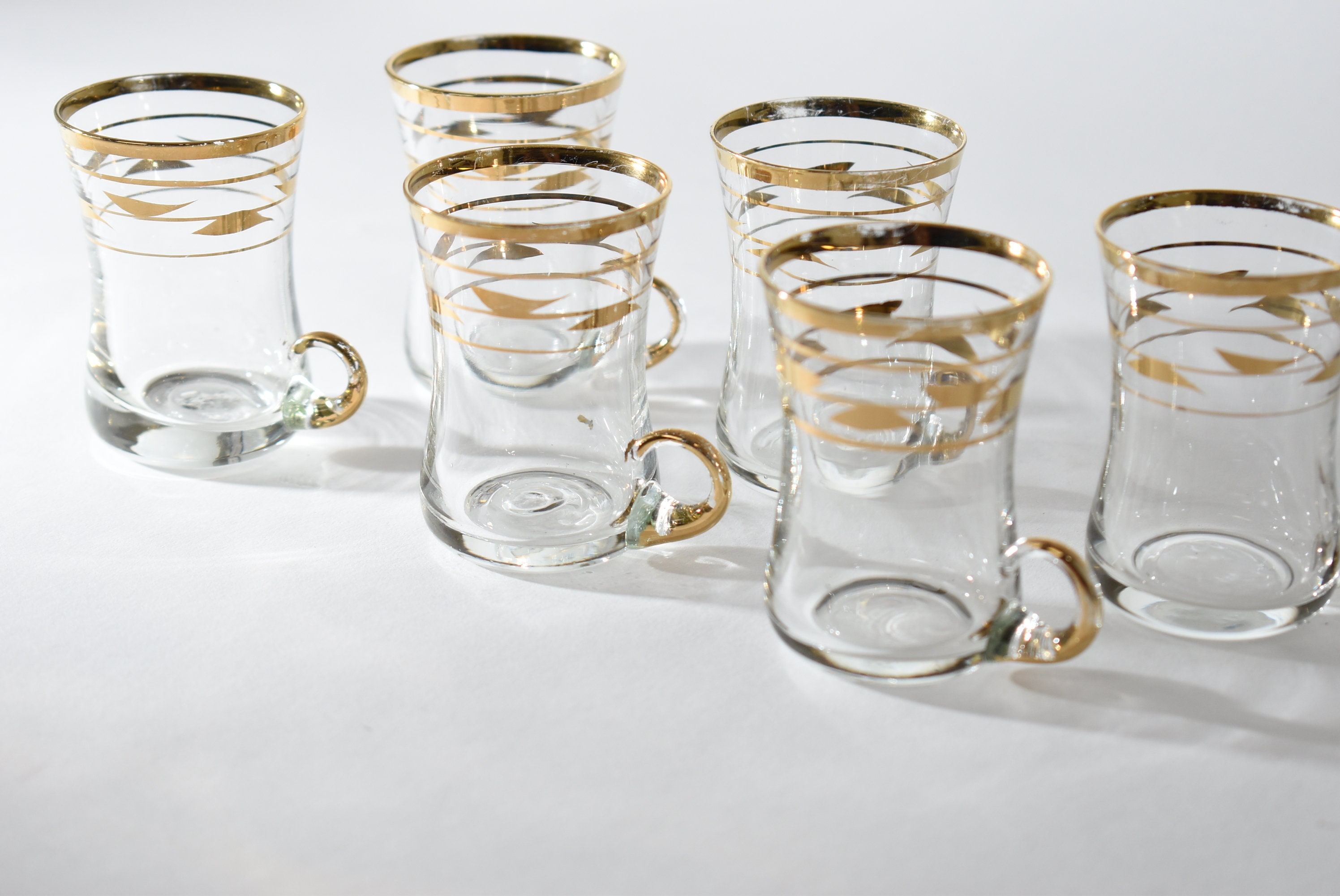 6 Mini Hot Toddy Glasses, Vintage Glassware Barware, Retro Glasses,  Aperitif Glasses, Vintage Shot Glasses, Before Dinner Drinks Gold