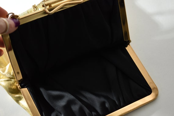 Vintage Gold lamé  Evening Purse, Vintage Handbag… - image 4