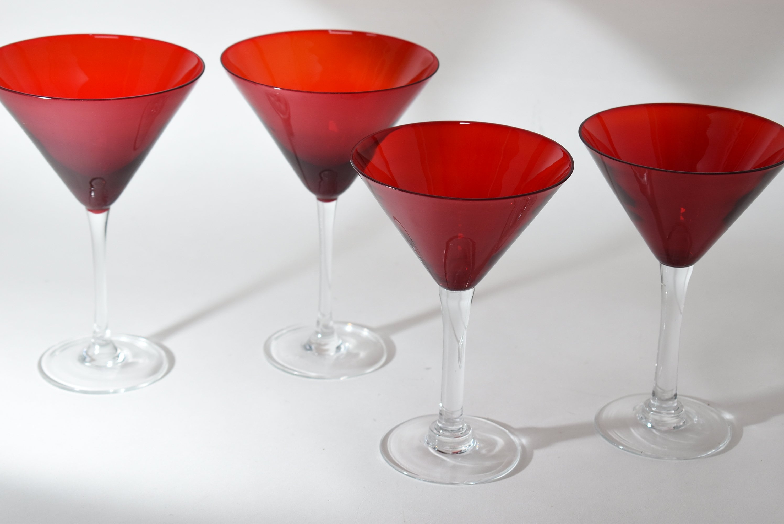 4 Mixed Size Red Martini Glasses Red Stemwaremcm Cocktail -  India