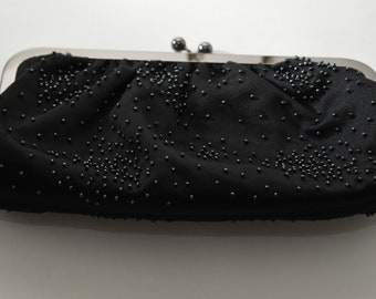 Express Black Bead Clutch, Wedding Eventing Handbags, Black Bead  Purse  Clutches, Wedding Party Bag, Black Purse Beaded, Evening Party Bag