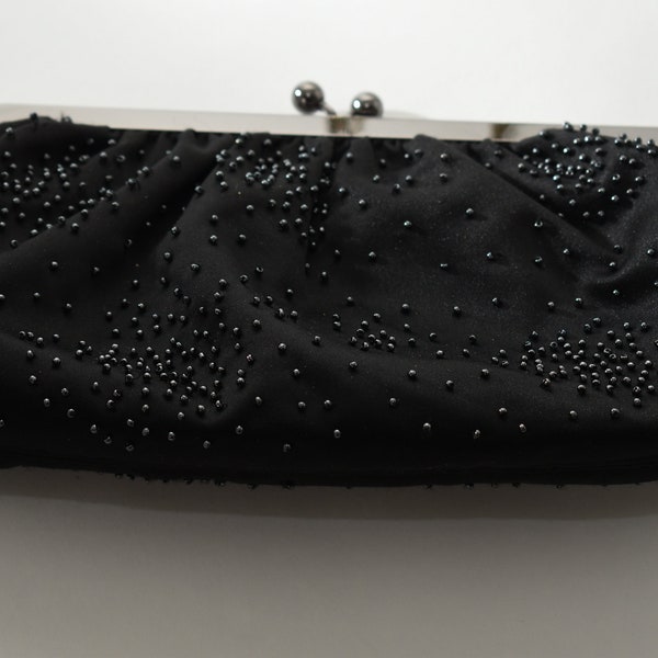 Express Black Bead Clutch, Wedding Eventing Handbags, Black Bead  Purse  Clutches, Wedding Party Bag, Black Purse Beaded, Evening Party Bag