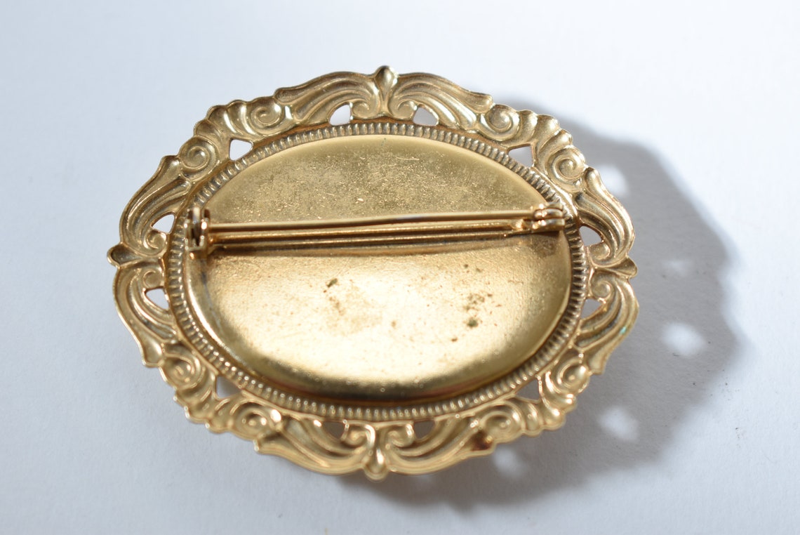 Vintage Floral Pin Costume Jewelry Brooch Gold Tone Pin Etsy Singapore