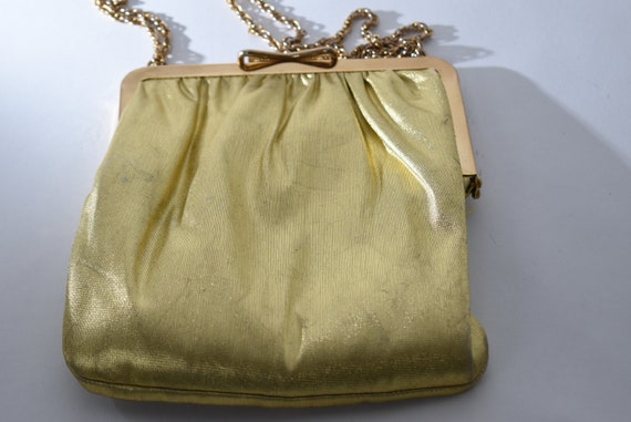Vintage Gold lamé  Evening Purse, Vintage Handbag… - image 8