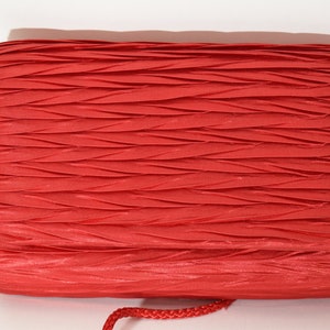 赤いラ・レガーレの布製ハンドバッグ、バレンタインデーバッグ、赤いクラッチ、イブニングバッグ、ヴィンテージハンドバッグ、ウェディングパーティーバッグ