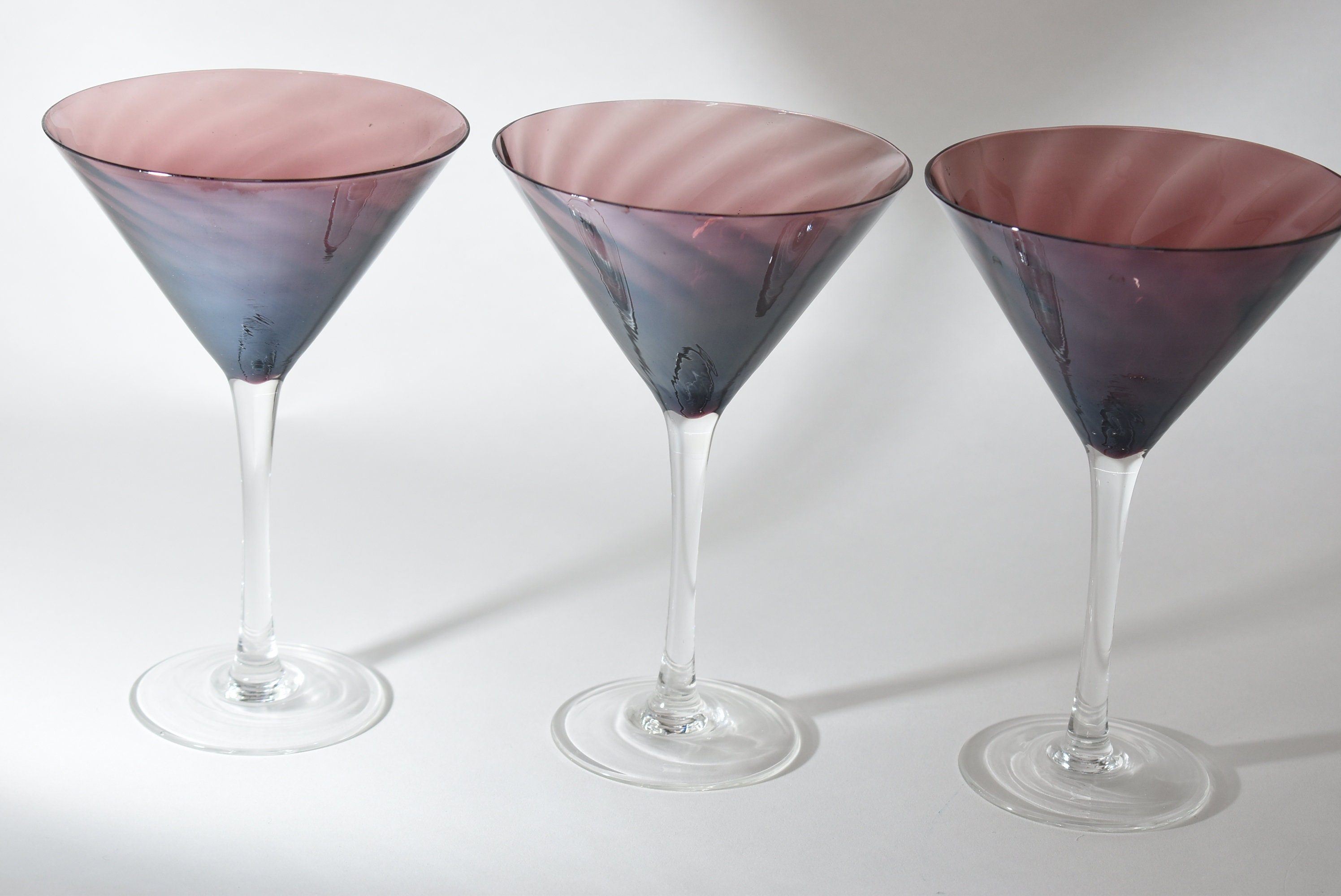 Colored Art Deco Cocktail Glasses, Gold Rimmed Vintage Martini Set, Purple  Cocktail Glass, barware, glassware set, cocktail party,bridesmaid