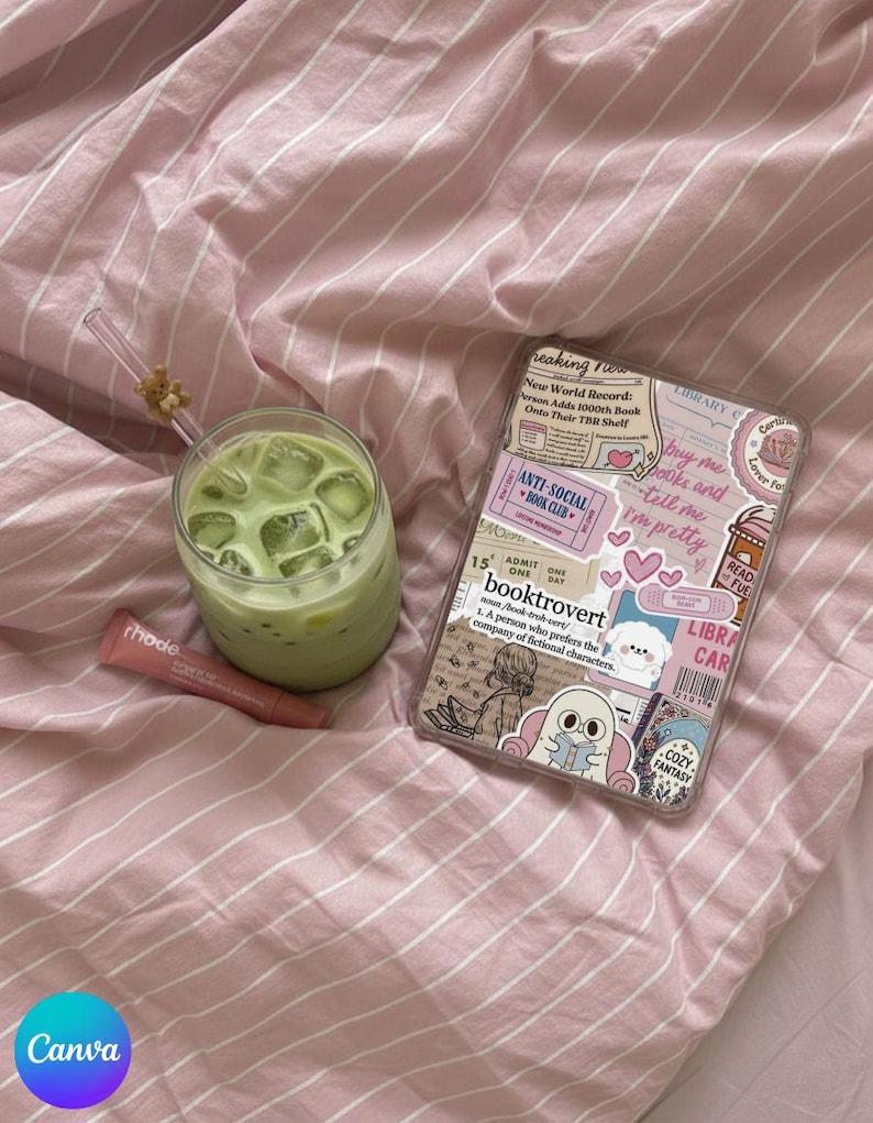 Editable Kindle Case Mockup | E-Reader Sticker Template (PSD/JPEG) image 3
