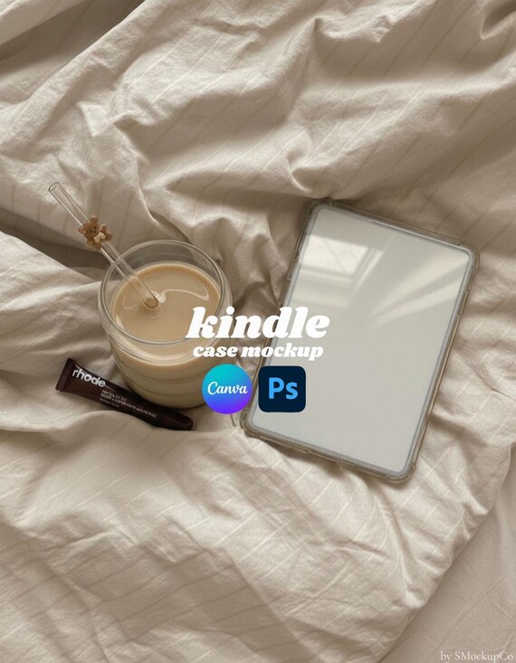 Realistic Kindle Case Mockup | Branding Mockup | Kindle Insert | Seamless Pattern | Digital Mockup