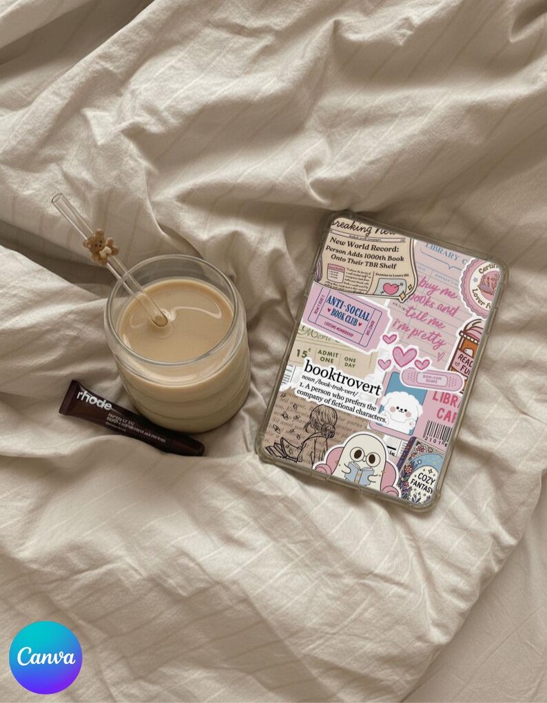 Realistic Kindle Case Mockup | Branding Mockup | Kindle Insert | Seamless Pattern | Digital Mockup image 3