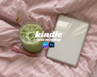 Editable Kindle Case Mockup | E-Reader Sticker Template (PSD/JPEG)