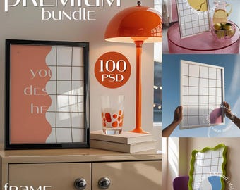 100 PSD Frame Mockup Bundle | Wall Art & Interior Mockup (Digital Download)