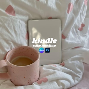 Editable Kindle case mockup PSD Canva download