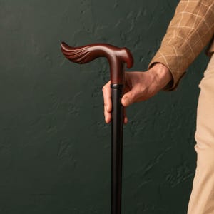 Retro Wooden Stick, Walking Cane, Mens canes wood, Pretty Canes, Ergonomic Handle Cane, Solid Wood Cane, Handcrafted Cane, Vintage Cane