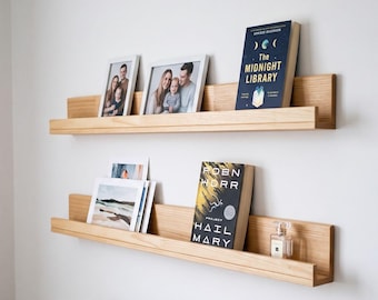 Floating Wall Shelf, Book Display Shelf, Wooden Picture Ledge Shelf, Photo Ledge, Minimalist Home Decor, Nursery Book Shelf, Modern Storage