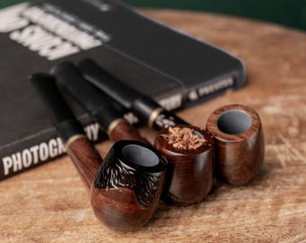 Artisan Wood Smoking Pipe, Handcrafted Tobacco Pipe for Collector, Gentleman Accessory, Christmas Gift for Him