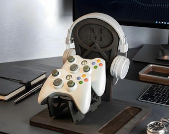 Controller Stand and Headphone Holder, Headset Stand, Gaming Accessory, Gamer Room Decor, Anniversary Gift, Anniversary Gift for Gamer