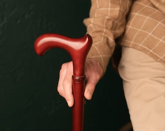 Stylish Wooden Cane for Men, Classic Derby Handle Walking Stick, Elegant Mobility Aid, Gentleman's Walking Cane, Sturdy Wooden Stick