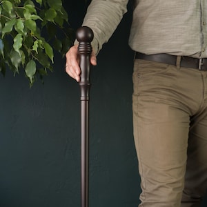 Knopfgriff Gehstock, Rundgriff-Gehstock, viktorianischer Holzgehstock, eleganter Gentleman-Gehstock, Geschenk für Papa, Gehstock zur Unterstützung der Gehfähigkeit