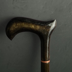 Rustic Cane for Men, Wooden Saddle Cane, Derby Cane, Classic Cane, Walking Stick Minimalistic, Handcrafted Cane, Simple Cane, Retro Cane