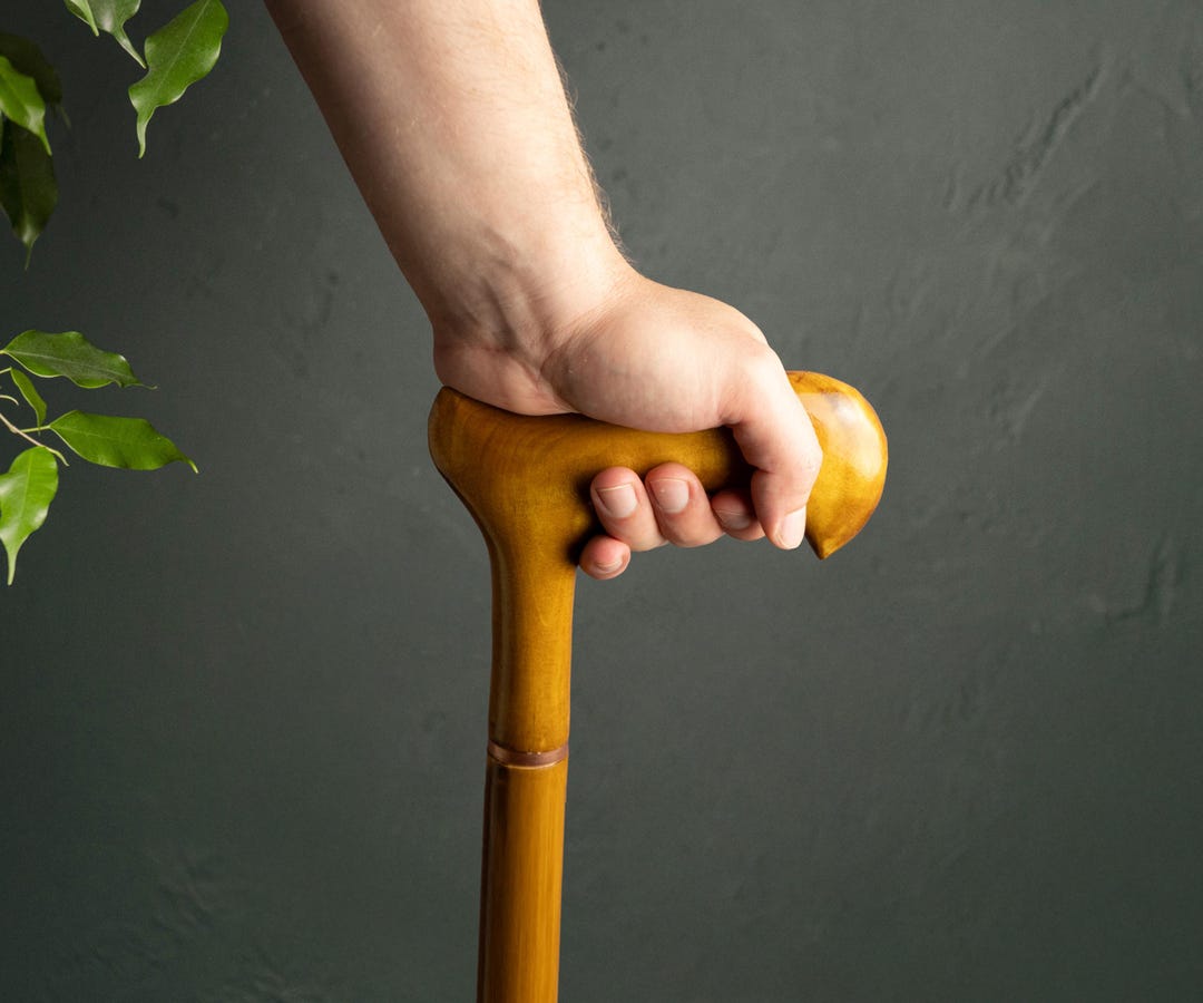 Wooden Handmade Walking Stick for Men and Women, Ergonomic Walking Cane ...