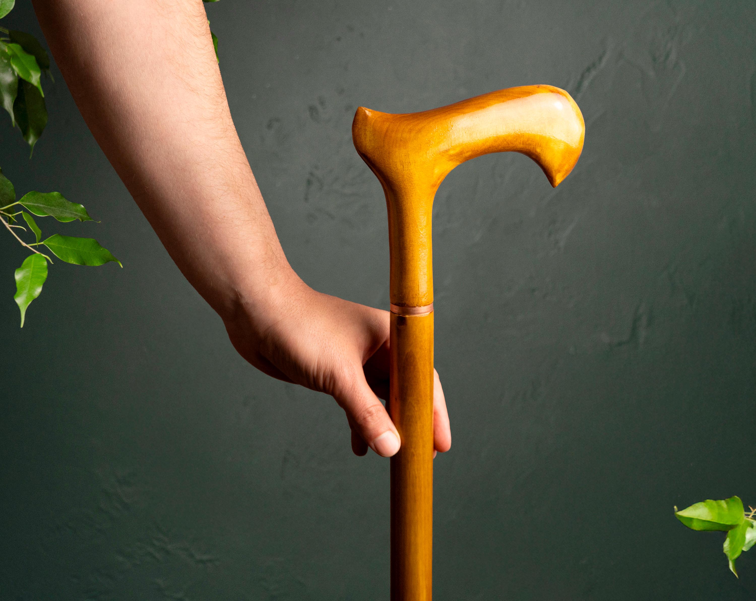 Wooden Handmade Walking Stick, Ergonomic Walking Cane, Lightweight Cane ...
