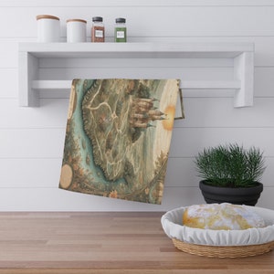 Ściereczki kuchenne Enchanted Vintage Map 100% (bawełna, poliester) 18" × 30" (45,72 cm × 76,2 cm)