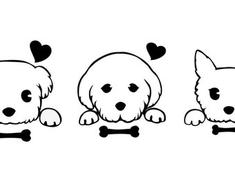 Puppy Face Vinyl Decal Bumper Sticker for Computer, Laptop, Phone, Mailbox, Entrance Door, Vehicle