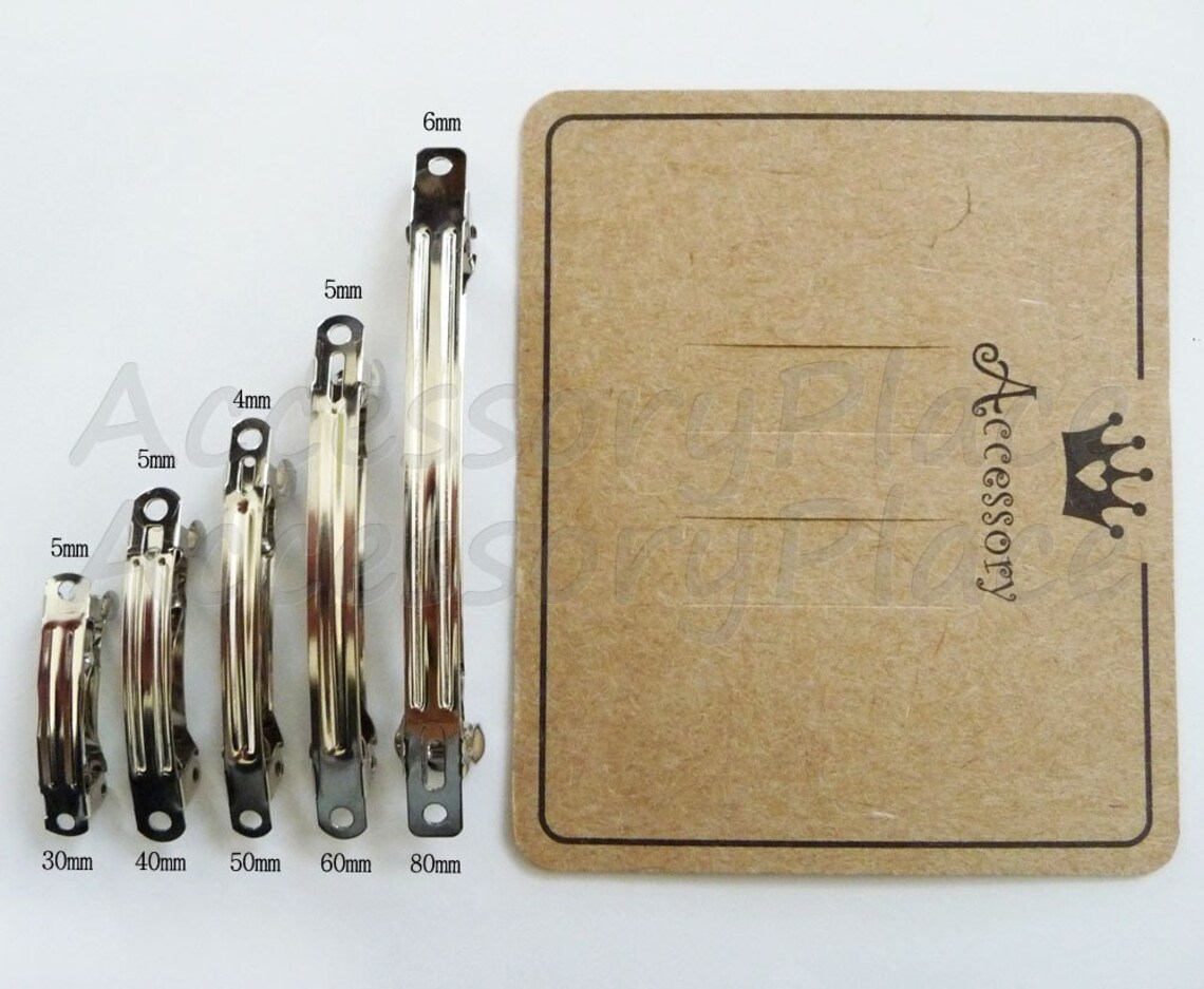 50 pcs of Imprint Hair Clip Display Card in Brown Kraft Paper Etsy