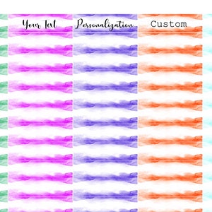 Custom Personalization Blank Watercolor Bar Planner Sticker  Scheduler Journal Organizer on White Adhesive paper Label 120pc(60pc X2)