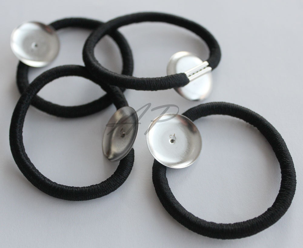 Set Of 24pcs Hair Elastic Ring W 20mm Round Metal Etsy