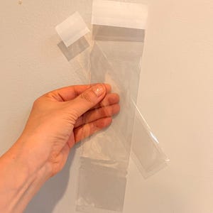 Thick Clear Cello Bags - Long Slim Resealable Plastic Sleeve Envelopes for Pens, Bookmarks, Pretzels, and Jewelry Display Card Packaging