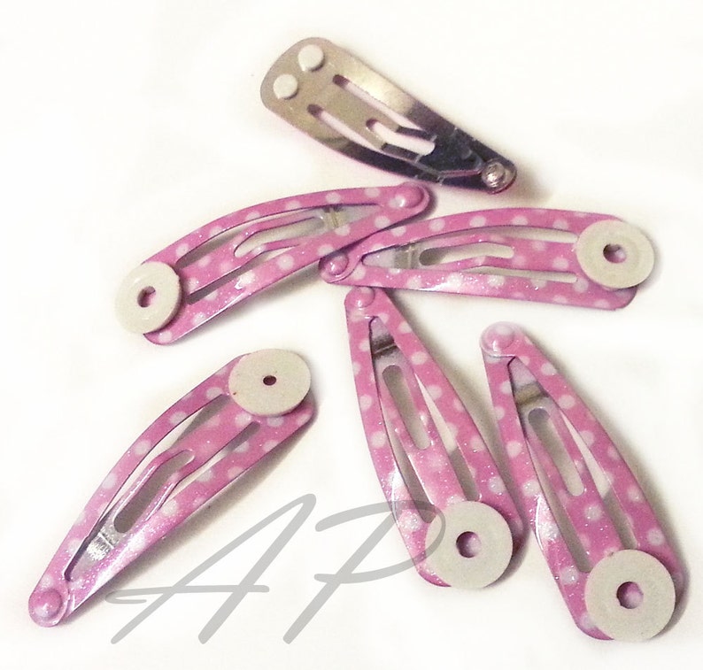 10pcs.. 30mm Polka Dot Small Hair Snap Clip with Glue Pad in | Etsy