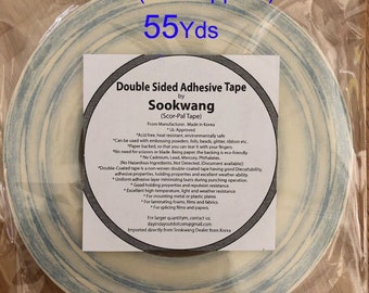 Non woven Double Sided Scor Tape Adhesive  12mm(1/2") 55Yards by SooKwang Hair clip, Headband, Paper Craft