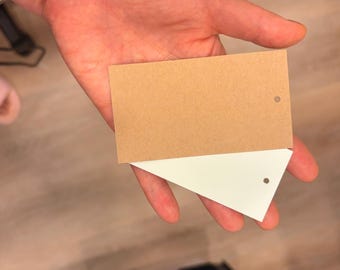 Cartões em branco de papel kraft marrom - Multiuso para exibição de joias, etiquetas para pendurar produtos para branding e pequenos negócios, lembrancinhas de casamento.