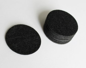 Sale Price Reduced 50pcs.. 30mm Felt Backing Circle  for Ribbon bow, Cosarge Flower in Black