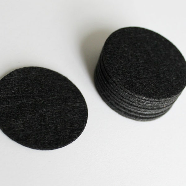 50pcs.. 35mm Felt Backing Circle for Ribbon bow, Cosarge Flower in Black