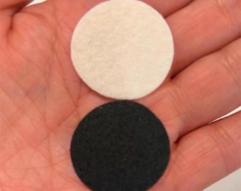 Felt Backing Circles for Ribbon Bows, Corsages, Hair Accessories - Round Felt Pads - Black or Cream/Ivory - DIY Crafts 50pc