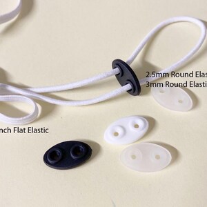 Plastic Cord Locks 11 Styles - Single & Double Hole Spring Toggles, Cylinder Barrel Oval Cube Fasteners for Drawstrings, Face Masks, Hoodies image 16