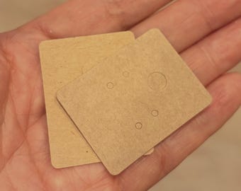 Small Thick Brown Kraft Earring Cards - Kraft Paper Jewelry Display Cards Blank - DIY Earring Packaging Supply for Small Business & Crafters