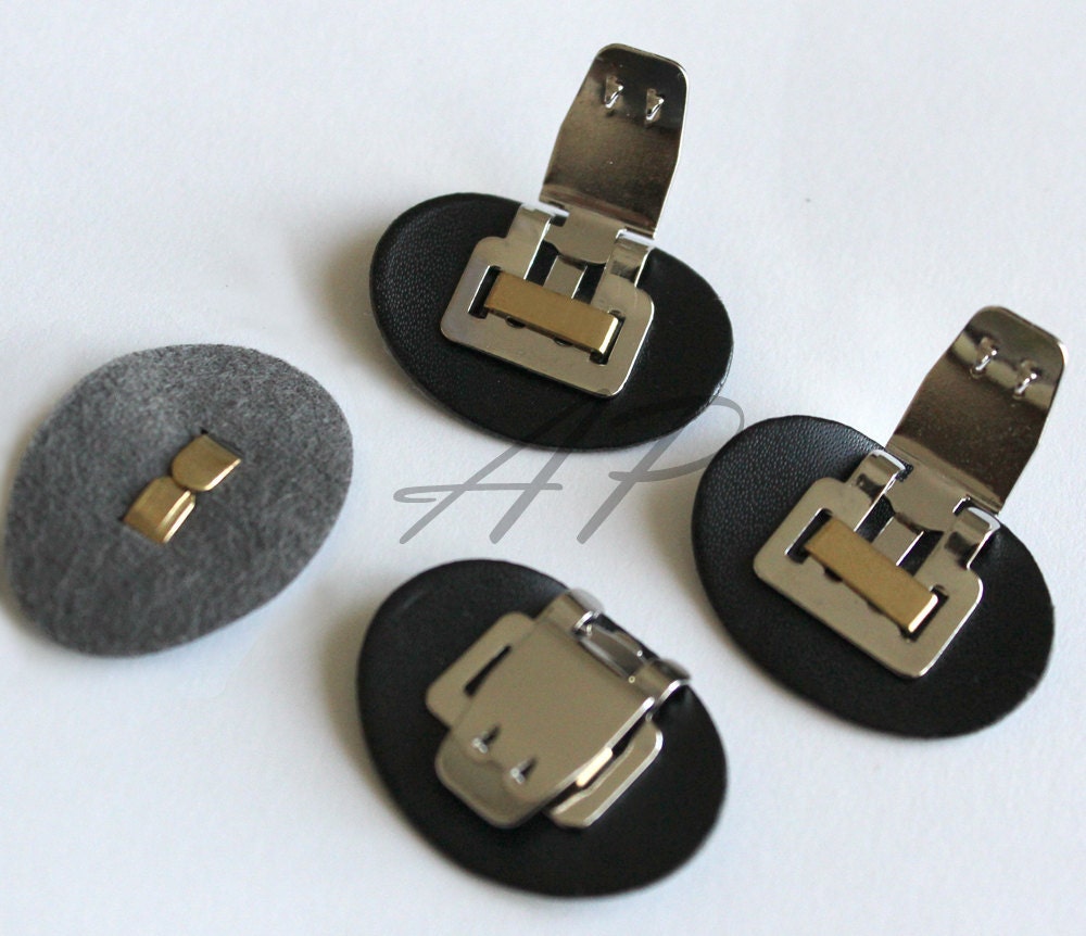 4pcs of Shoes Clips with Faux Leather Pad Backing in White and Etsy