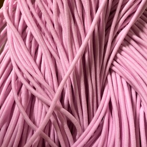 Fast Ship Round 2.5mm 1/8 Inch Elastic Cord in Light Pink Suitable for ...