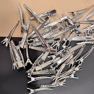 45mm Alligator Hair Clip Set in Silver tone 45pcs